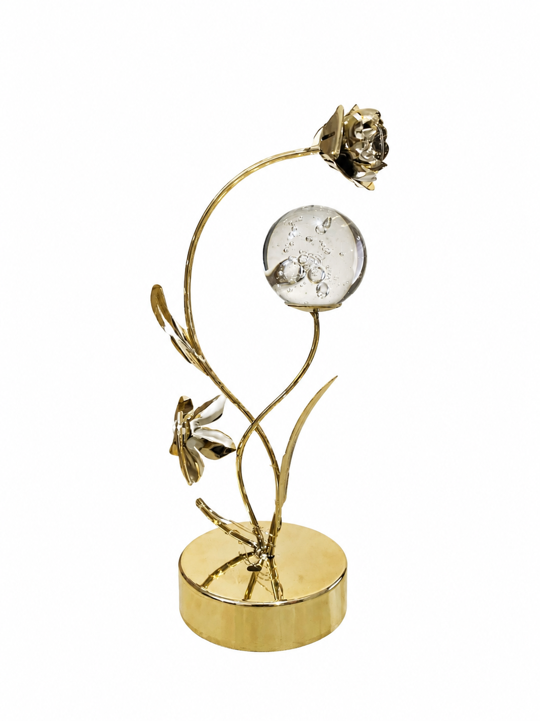 Eternal Gold-Tone Crystal Rose Tabletop Decor